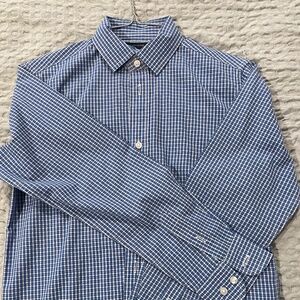 Boys Tommy Hilfiger Dress Shirt, Blue Checkered Size 12